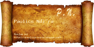 Paulics Nóra névjegykártya